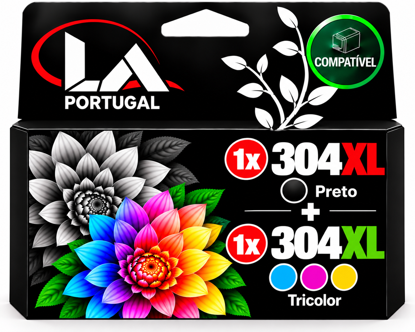 PACK TINTEIRO COMPATIVEL COM HP 304XL - PRETO + HP 304XL - TRICOLOR 
