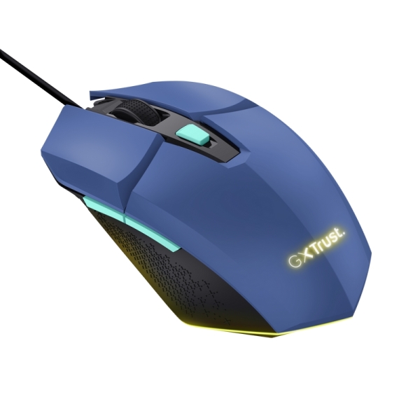 Trust Raton Gaming Iluminado Felox - Velocidad Ajustable hasta 6400 PPP - 3 Configuraciones LED Multicolor - 6 Botones Programables
