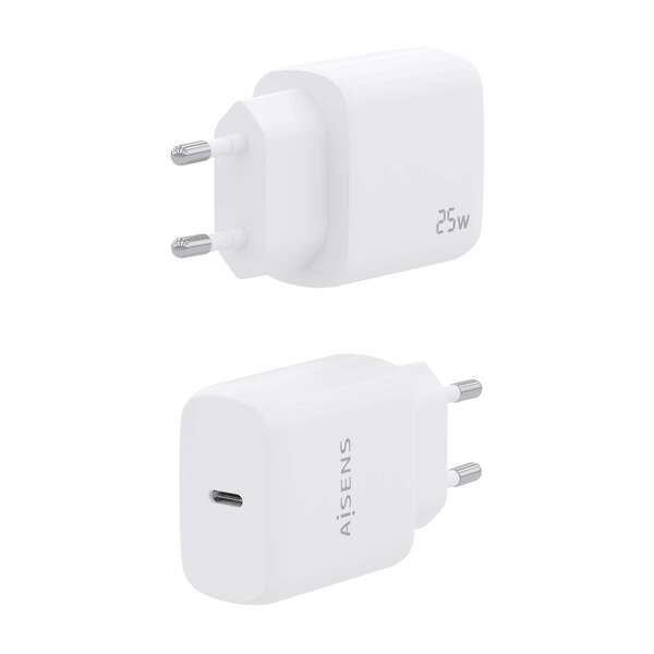 Aisens Carregador USB-C PD3.0 1 Porto 1xUSB-C 25W - Cor Branco