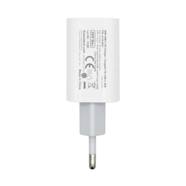 Carregador para smartphone Aisens USB-C PD3.0 1x USB-C 20W