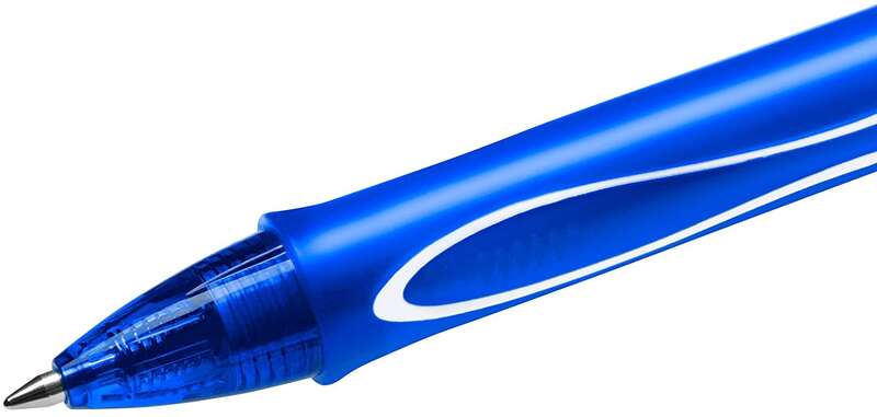 Caixa 12 unidades - Caneta de gel retrátil Bic Gel-Ocity Quick Dry - Ponta média de 0,7 mm - Tinta de gel - À prova de manchas - Secagem ultrarrápida - Azul