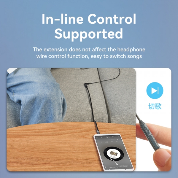 Vention Cabo Estereo Jack 3.5 Macho a Jack 3.5 Hembra - 1m - Cor Preto