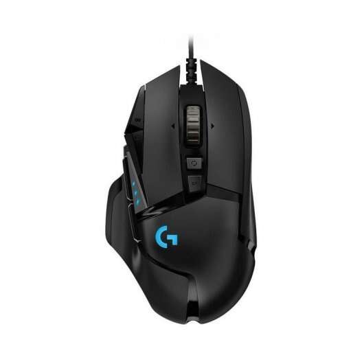 Rato USB Logitech G502 Hero 16000 dpi - 10 botões programáveis ​​​​- Iluminação LED - Utilização por destros - Cabo de 2,10 m - Preto