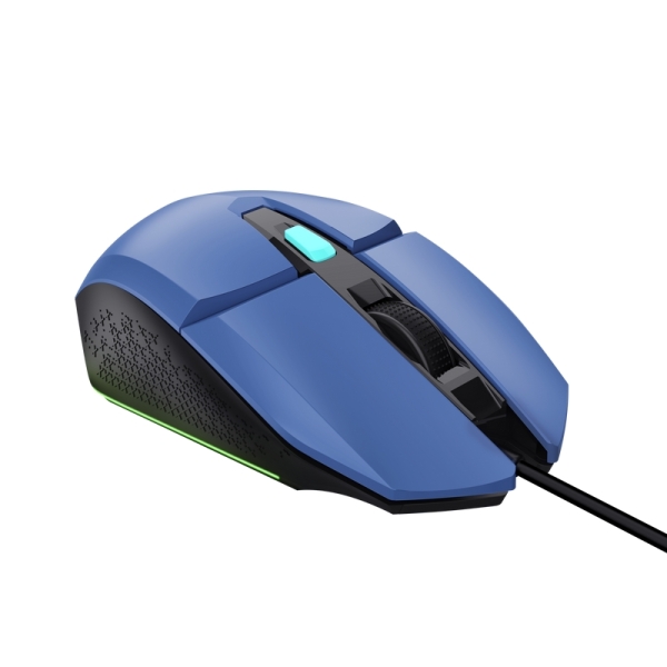 Trust Raton Gaming Iluminado Felox - Velocidad Ajustable hasta 6400 PPP - 3 Configuraciones LED Multicolor - 6 Botones Programables