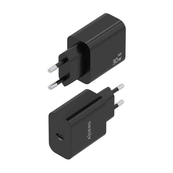 Carregador Aisens 30W GaN - USB-C PD3.0 - Preto