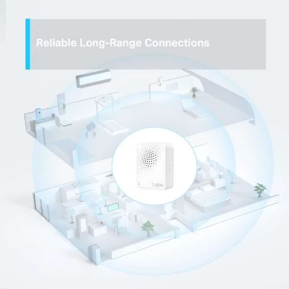 TP-Link Tapo H100 Smart Hub - Até 64 dispositivos - Alarme e campainha inteligentes - Baixo consumo de energia