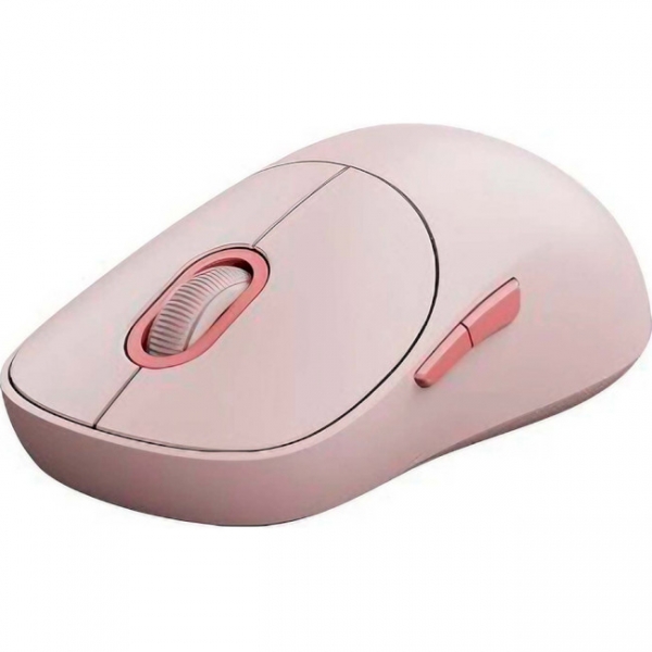 Rato sem fios Xiaomi 3 com adaptador de 2,4 GHz e Bluetooth 1200 dpi - 5 botões - Utilização para destros - Rosa