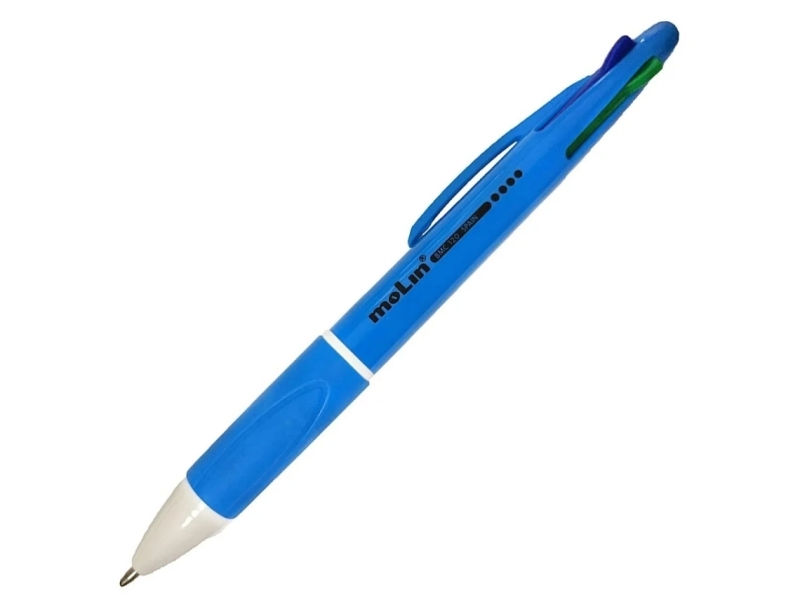 Embalagem de 25 esferográficas retráteis Molin em 4 cores - Esferográfica média - Tinta à base de óleo - Corpo em cores sortidas