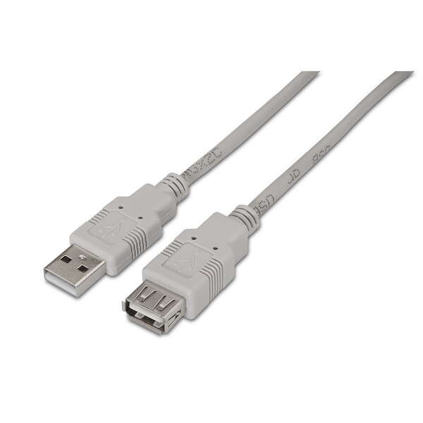 Cabo de extensão USB 2.0 Aisens - Tipo A macho para Tipo A fêmea - 3,0 m - Bege
