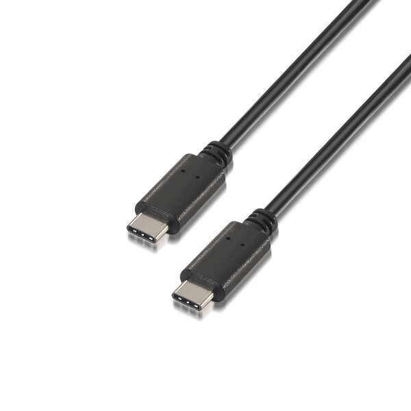 Cabo Aisens USB 2.0 3A - Tipo USB-C/M-USB-C/M - 0,5 m - Cor preto