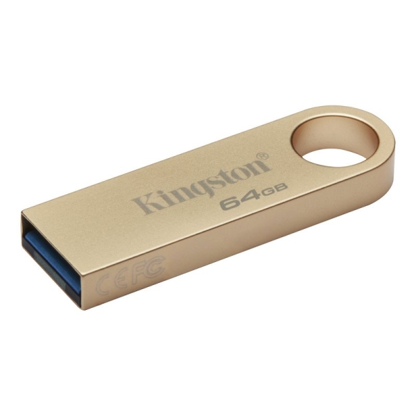 Pen Drive Kingston DataTraveler SE9 G3 USB-A 3.2 Gen 1 64 GB - 220 MB/s de leitura - Design metálico - Cor dourada (Pen Drive)