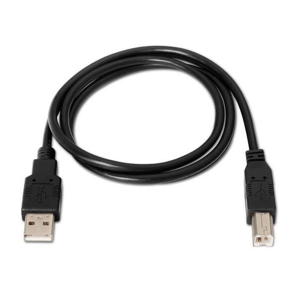 Cabo de impressora USB 2.0 Aisens - Tipo A macho para Tipo B macho - 1,0 m - Preto
