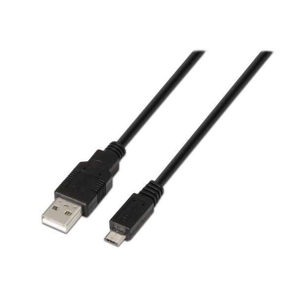 Cabo USB 2.0 Aisens - Tipo A Macho para Micro B Macho - 0,8 m - Preto