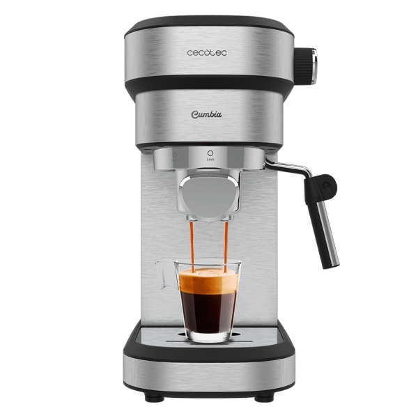 Máquina de café expresso Cecotec Cafelizzia 790 Steel DUO - 1350 W - Pressão de 20 bar - Saída dupla de café - Bocal de vapor ajustável - Reservatório de água amovível de 1,2 L - Filtro de cápsulas - Aço inoxidável