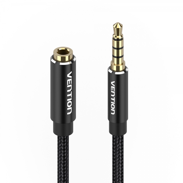 Vention Cabo Estereo Jack 3.5 Macho a Jack 3.5 Hembra - 1m - Cor Preto