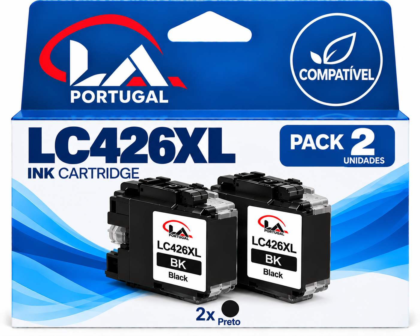 PACK 2 BROTHER LC426XL PRETOS COMPATIVEIS