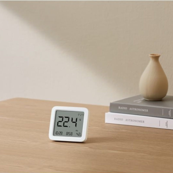 Xiaomi Mi Monitor de Temperatura e Humidade 3 Bluetooth - Temperatura de 0 a 60°C e Humidade de 0% a 99% HR - Data e Hora - Branco