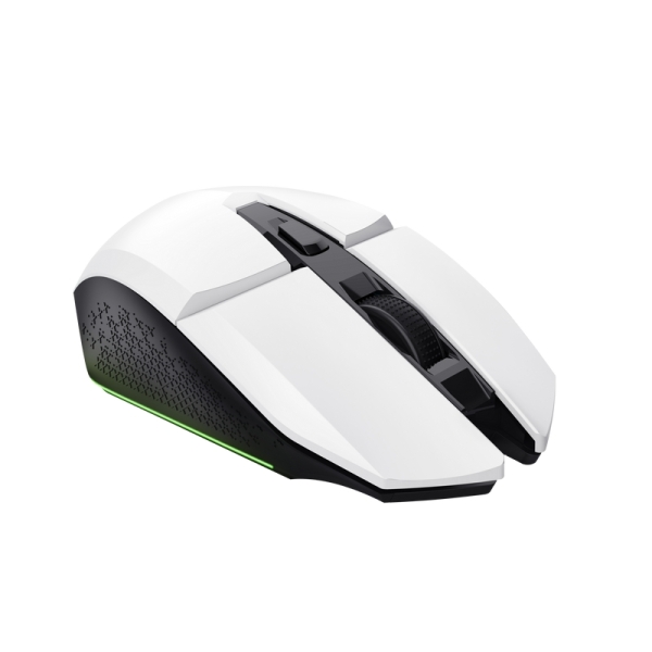 Rato gaming sem fios recarregável Trust - Velocidade ajustável de 800 a 4800 DPI - Até 80 horas de jogo - 4 opções de iluminação LED - 6 botões e seleção de DPI
