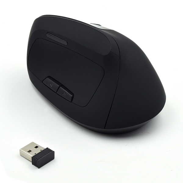 Rato sem fios Ewent 2,4 Hz - Rato vertical ergonómico - DPI selecionável 800-1200-2400 dpi - Bateria de lítio recarregável de 400 mAh - Preto