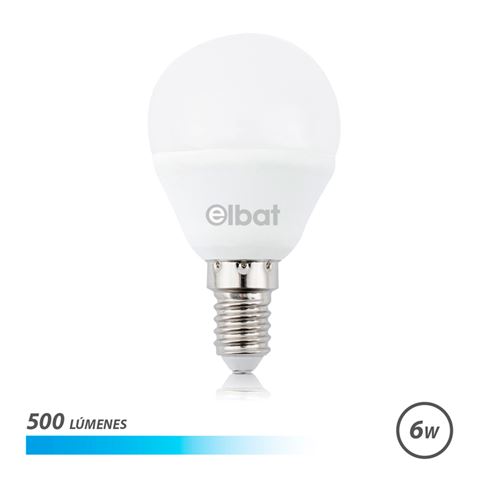 Elbat Lâmpada LED G45 6W 500LM E14 Luz Fria - Economia de Energia - Longa Vida Útil - Baixo Consumo - Cor Branca