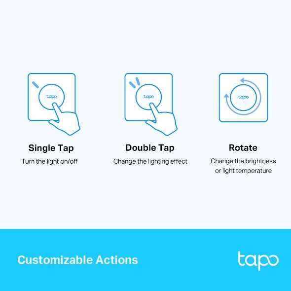 Interruptor Dimmer Inteligente WiFi Tapo S200D da TP-Link - Comando à Distância - Ações Inteligentes