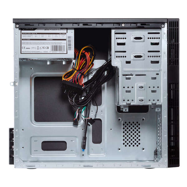 Caixa Unykach Grey Rain MicroATX EVO - Fonte de alimentação de 500 W incluída - Suporta drives de 3,5
