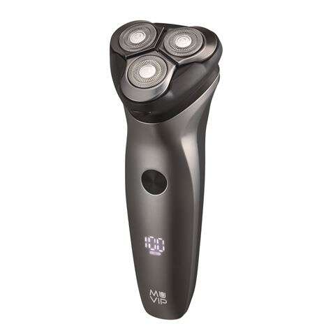 Barbeador elétrico recarregável à prova de água Muvip - 3 cabeças flexíveis multidirecionais - Para utilização húmida e seca - Bateria com duração até 1 hora