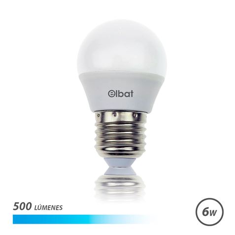 Lâmpada LED Elbat G45 E27 6W 500 Lumens - Luz Fria - Cor Branca