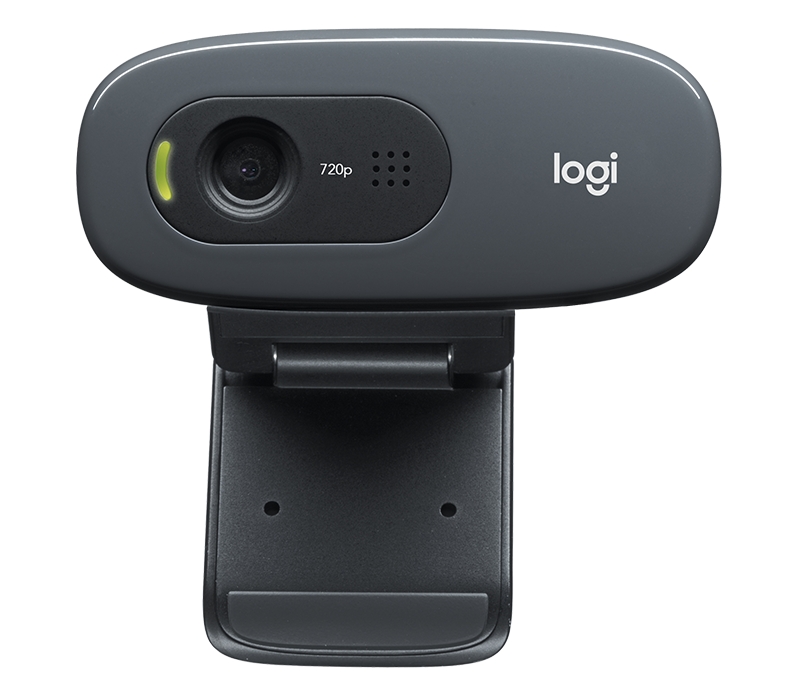 Logitech C270 Webcam HD 720p - 3Mpx - USB 2.0 - Microfone integrado - Ângulo de visão 60º - Foco fixo - Cabo 1,50 - Cor Preto