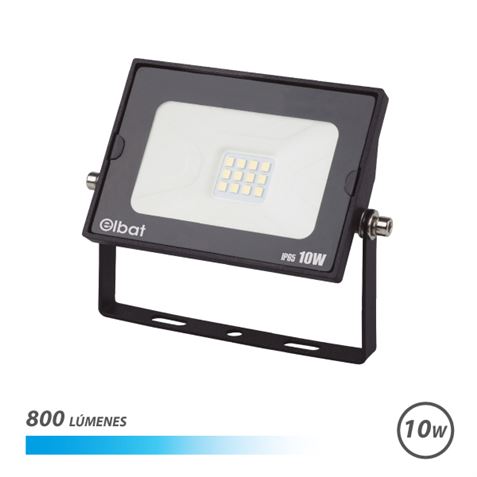 Refletor LED série Elbat Super Slim 10W 800lm - luz fria 6500K - adequado para ambientes externos