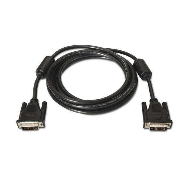 Cabo DVI Aisens Single Link 18+1 com Ferrite - DVI-D Macho para DVI-D Macho - 1,8 m - (1920 x 1200) - Preto