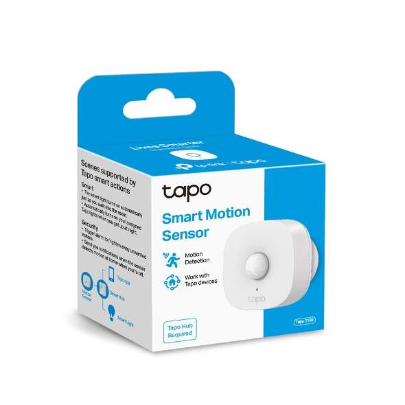 TP-Link Tapo T100 Sensor de movimento inteligente - Ângulo de deteção de 120º - Notificações instantâneas - Configuração simples