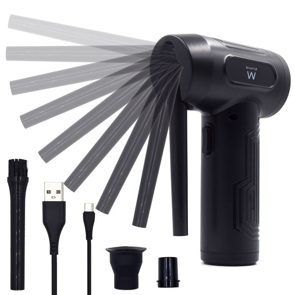 Soprador de ar elétrico Ewent - Bateria de iões de lítio - Autonomia de 25 minutos - Preto