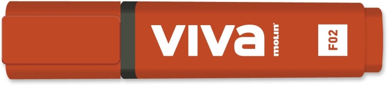 Embalagem 10 unidades - Marcador Fluorescente Molin Viva - Linha entre 1 e 5 mm - Tinta à Base de Água - Cor Vermelha