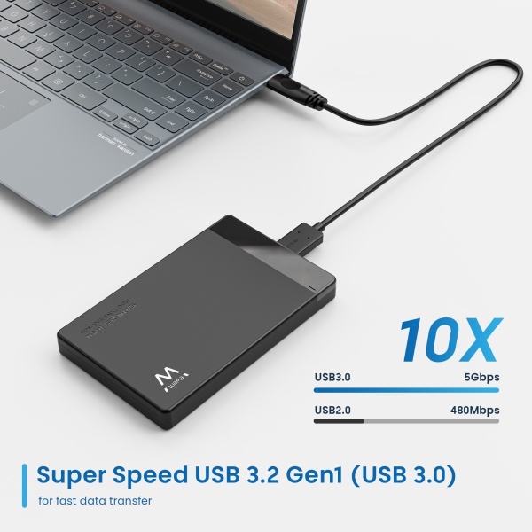 Caixa externa Ewent USB 3.2 - Instalação sem ferramentas - Plug and Play - SATA 2,5