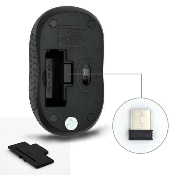 Rato sem fios Ewent 2,4hz - Receptor USB-A - 1000dpi - 1 pilha AA (incluída) - Cor preto