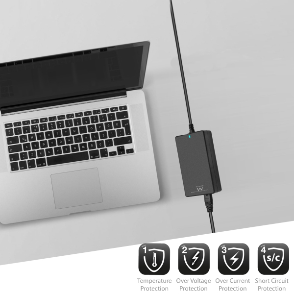 Carregador Automático Universal para Portátil Ewent - Home 90W - 11 Pontas - Preto
