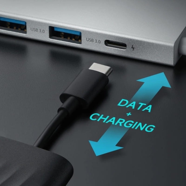 Xiaomi 5 em 1 USB-C Hub com 3x USB-A 3.0, 1x USB-C de carregamento rápido até 100 W, 1x HDMI - caixa em alumínio