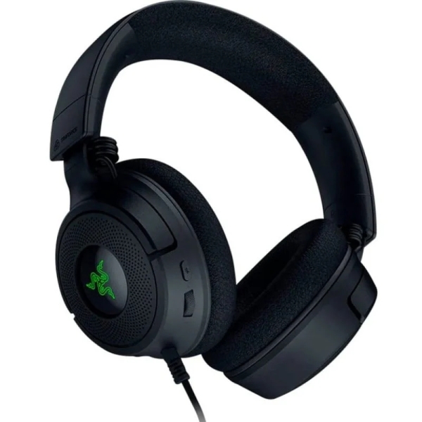 Auriculares Gaming Razer Kraken V4 X - Microfone Dobrável Cardioide Razer HyperClear - Som 7.1 - Multiplataforma - Ligação USB - Cor Preto