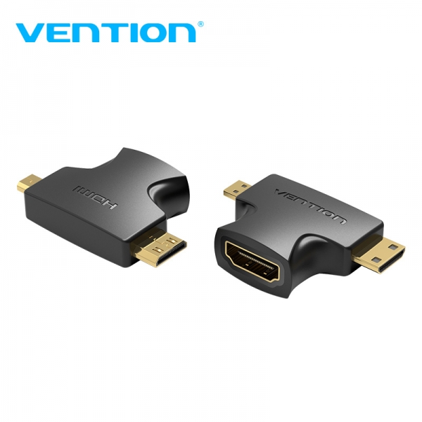 Vention HDMI Fêmea para Micro HDMI Macho Adaptador - Mini HDMI Macho - Preto