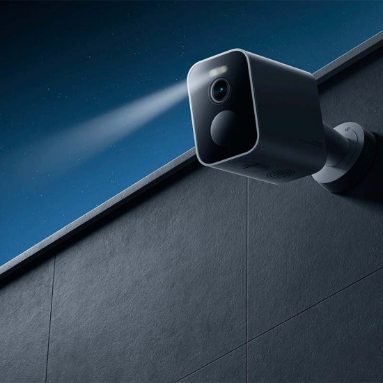 Câmara de vigilância exterior Xiaomi BW300 2K - Campo de visão de 130º - Deteção de movimento humano - Visão noturna a cores - IP67 - Chamada bidirecional - Branca