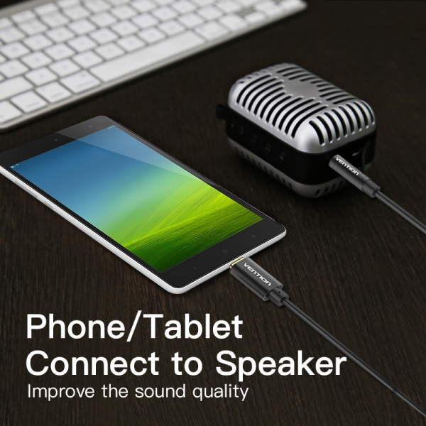 Vention Conversor Audio USB-C a Jack 3.5 Macho - 1m - Cor Preto