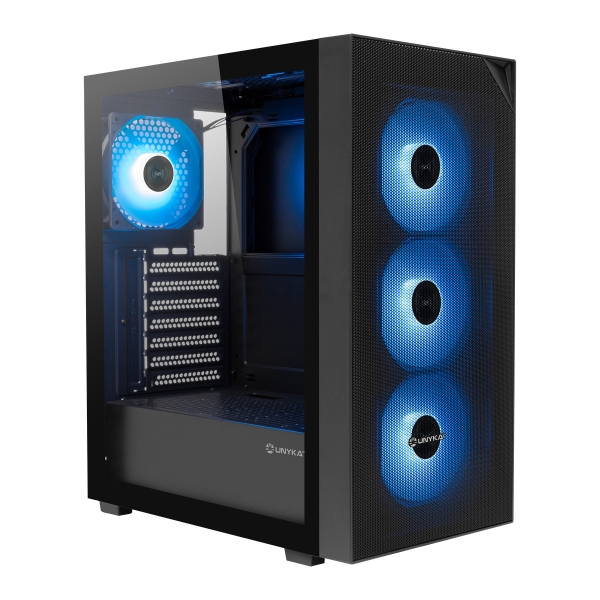 Caixa Unykach Revelat Mesh Compact Edition ATX, Micro ATX e ITX - Painel lateral em vidro temperado - Baias para drives de 3,5