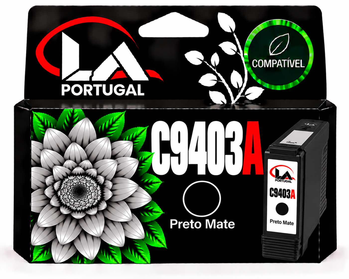 TINTEIRO COMPATIVEL COM HP 72 - PRETO MATE (HPC9403A) 