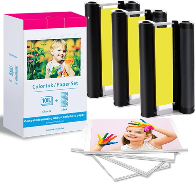 Canon KP-108IN Pack Tinta Generico + 108 Folhas Papel Fotografico, 100x148 mm - 3115B001