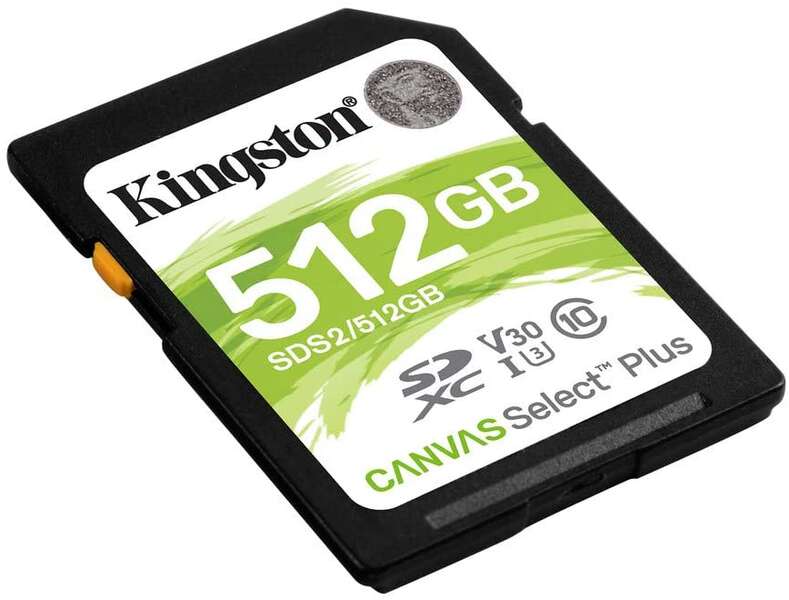 Cartão Kingston SDXC 512GB UHS-I Classe 10 100MB/s Canvas Select Plus