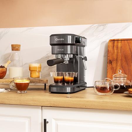 Máquina de café expresso Cecotec Cafelizzia 890 cinzento - 1350 W - 20 bar - Bocal de vapor ajustável - Reservatório de água amovível de 1,2 L - Bocal duplo para café - Sistema de poupança de energia - Aço inoxidável