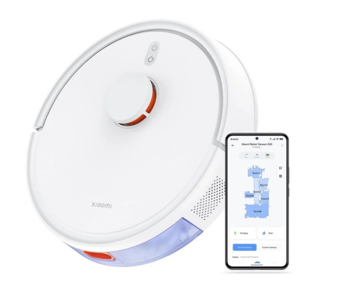 Xiaomi Vacuum S20 Smart WiFi Robot Aspirador 5000Pa - Varre e Passa - Bateria de 3200mAh - 3 Níveis de Potência - Branco
