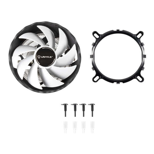 Unykach Jotun DF 120 Branco - Cooler Compacto para CPU de 120mm - Perfil Baixo - Velocidade Máxima 1600rpm - Branco/Preto