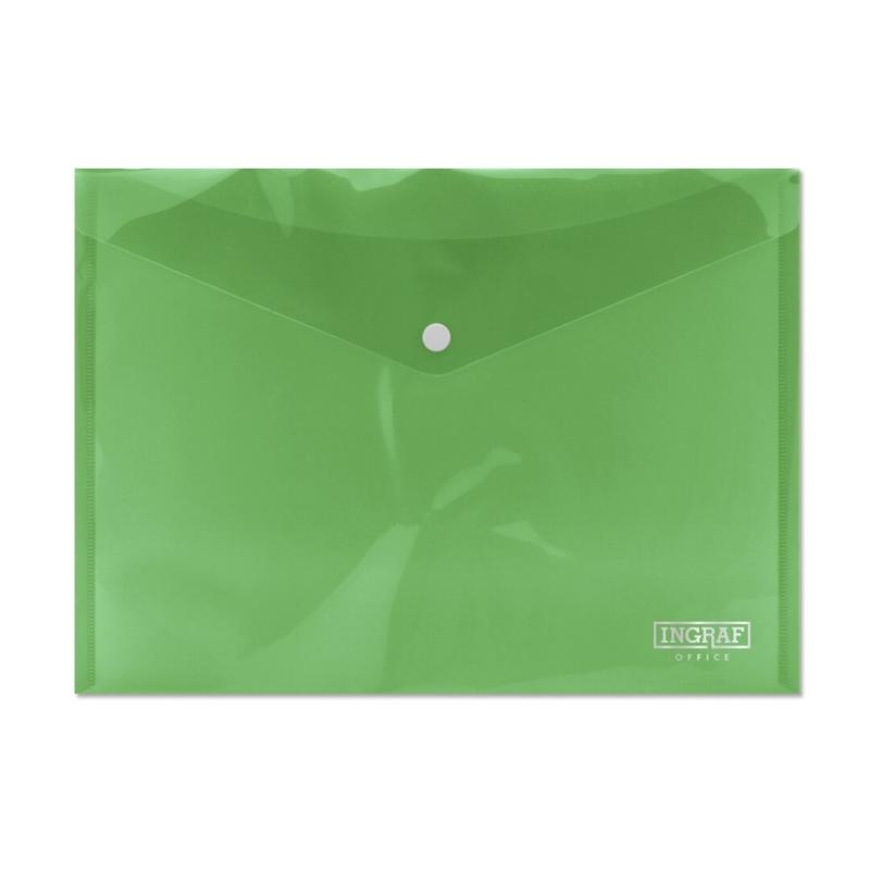 Pack 10 Envelope Ingraf com Fecho - Polipropileno - Tamanho A4 - Cor Verde